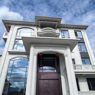 襄阳白麻别墅外墙干挂石材效果示例