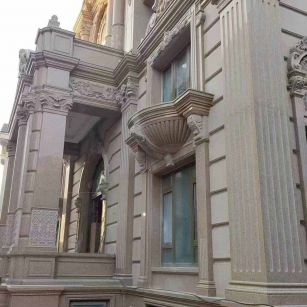 襄阳 黄金麻花岗岩光面别墅外墙干挂施工完成