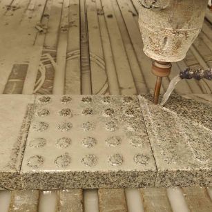 襄阳 芝麻白花岗岩石材盲人石、盲道石、盲点石