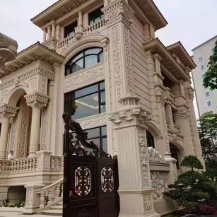 襄阳 黄金麻花岗岩别墅外墙干挂效果展示