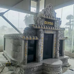 襄阳 芝麻白墓碑效果展示图