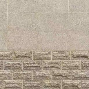 襄阳 黄金麻自然面蘑菇石配荔枝面干挂