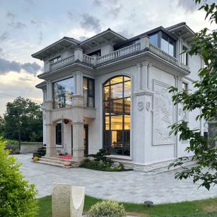 襄阳 白麻花岗岩私人别墅干挂石材豪华定制