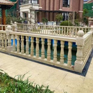 襄阳黄金麻花岗岩石材栏杆，扶手，将军柱，花瓶柱