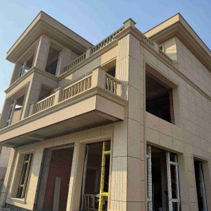 襄阳 黄金麻花岗岩石材荔枝面外墙干挂效果展示