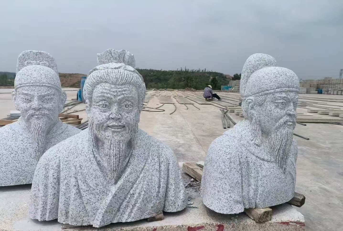 襄阳 白麻花岗岩石材人物立体雕刻