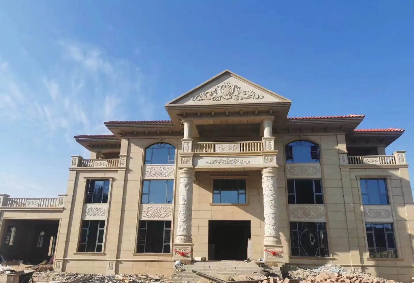 襄阳 黄金麻花岗岩别墅外墙干挂